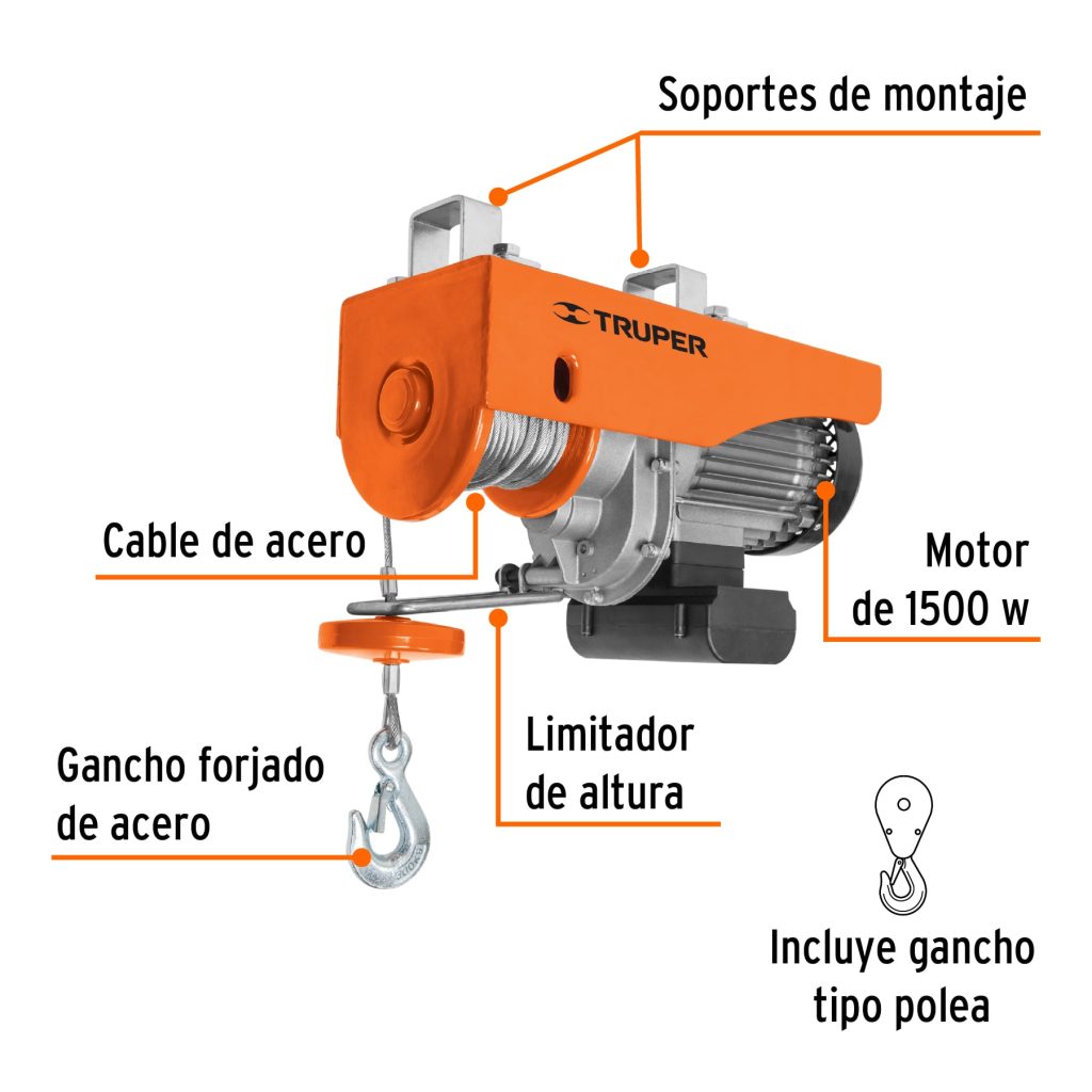 Polipasto El ctrico De 600 Kg Truper Ferreter a Konob polipasto-el-ctrico-de-600-kg-truper-ferreter-a-konob