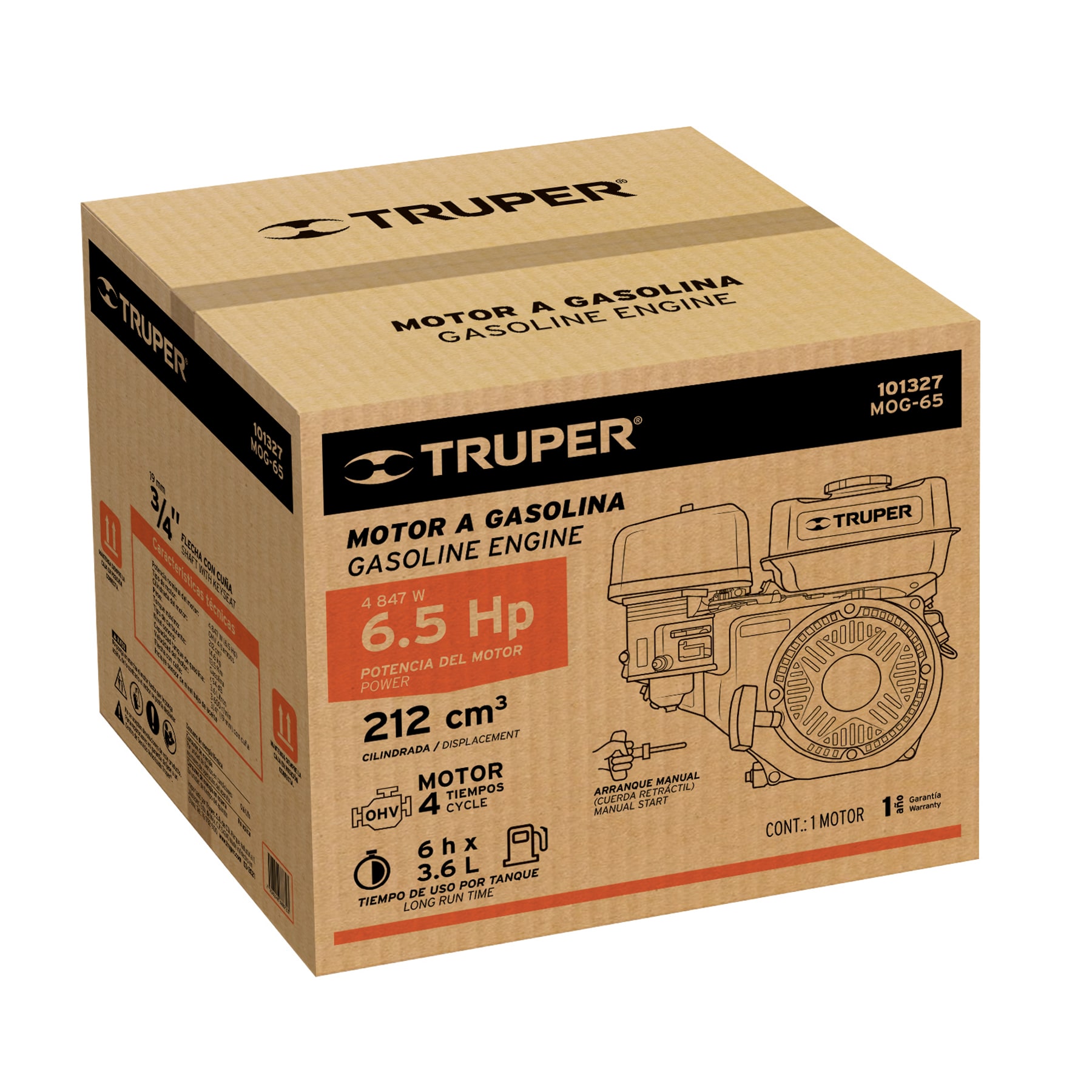 Motor a gasolina 6.5 HP, Truper - Imagen 5