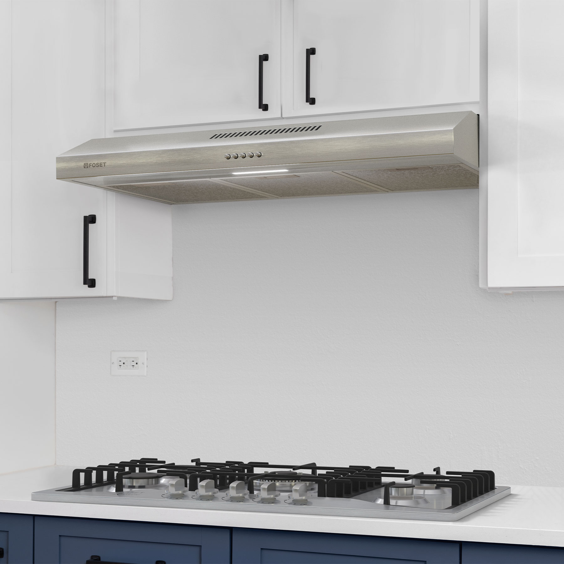 Campana extractora 75cm, empotrable, acero inoxidable, FOSET - Imagen 2