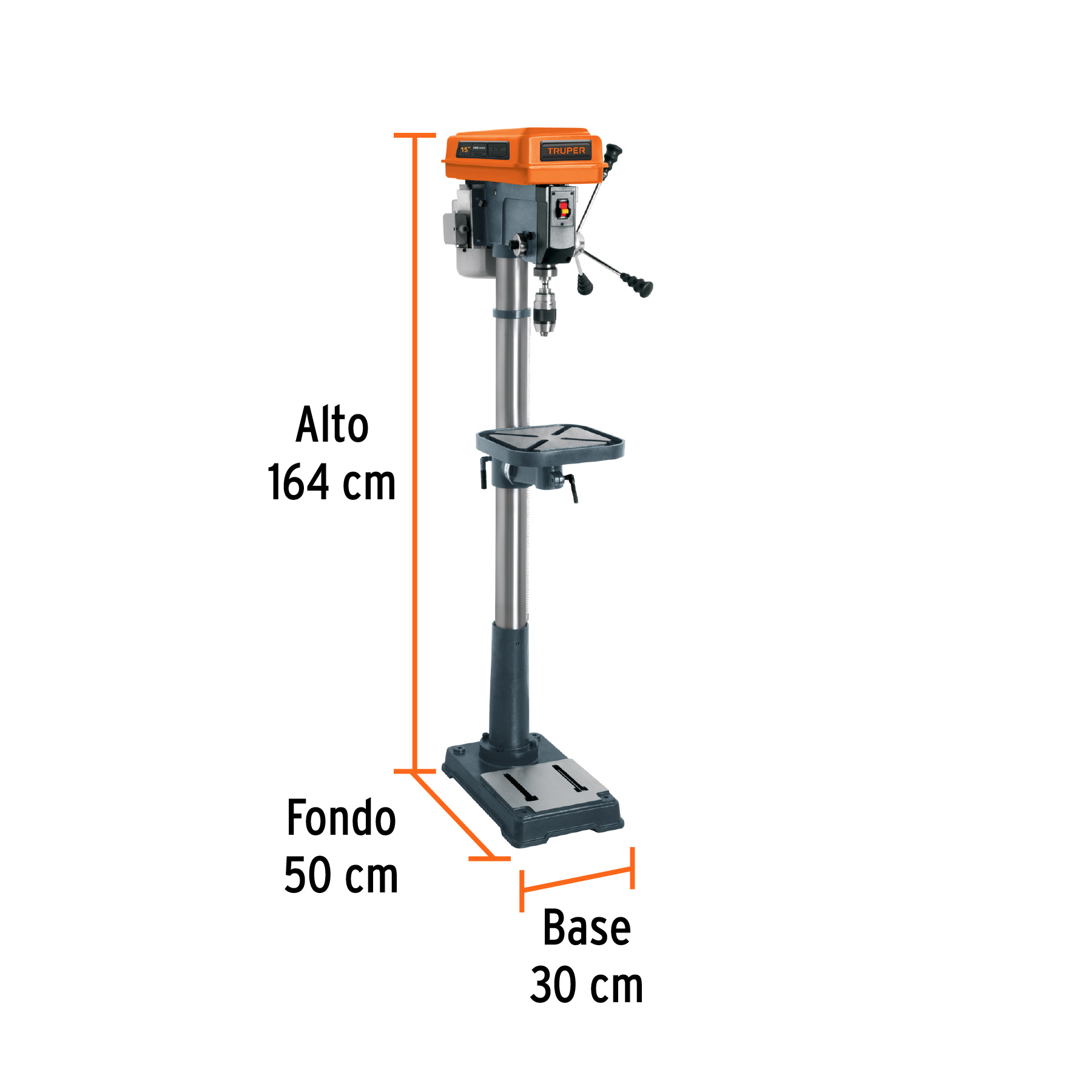 Taladro de piso 15", 1 HP (750 W), broquero 5/8", Truper - Imagen 3